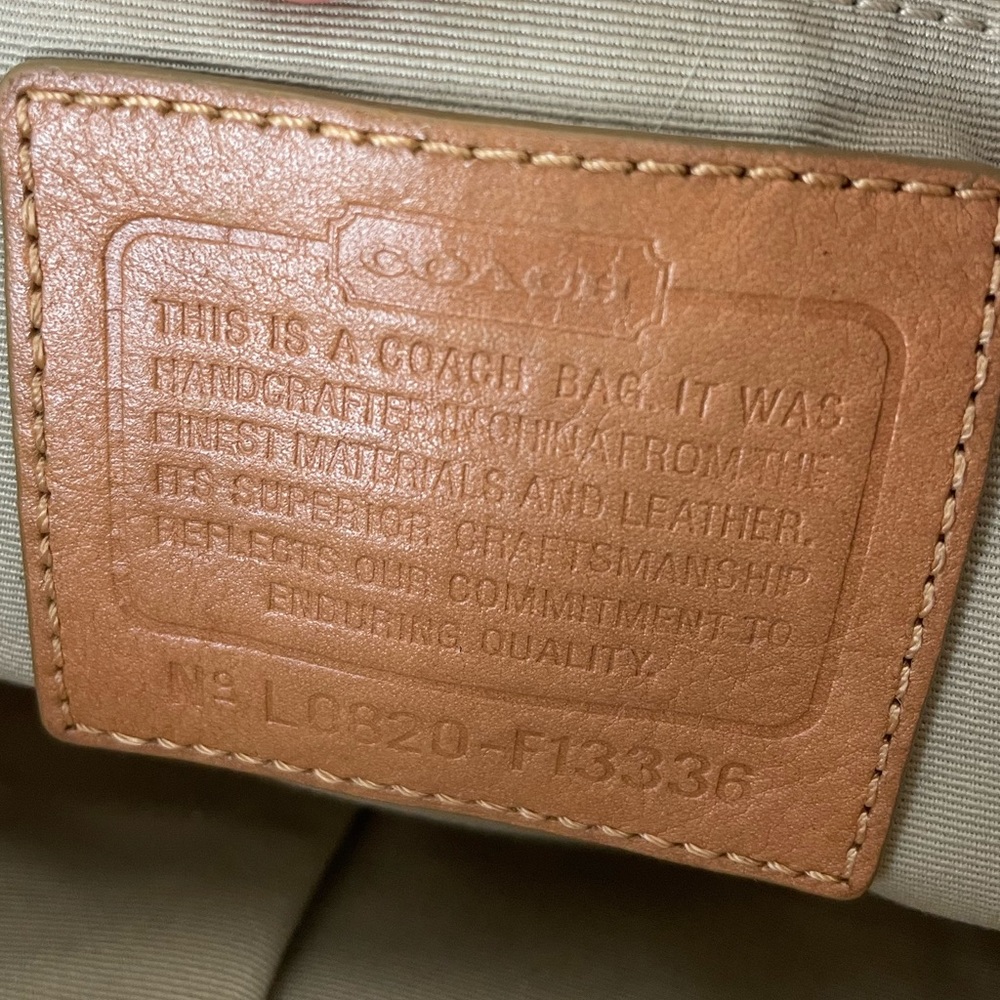 Coach Cream and Tan Signature Shoulder Bag - Picture 13 of 14
